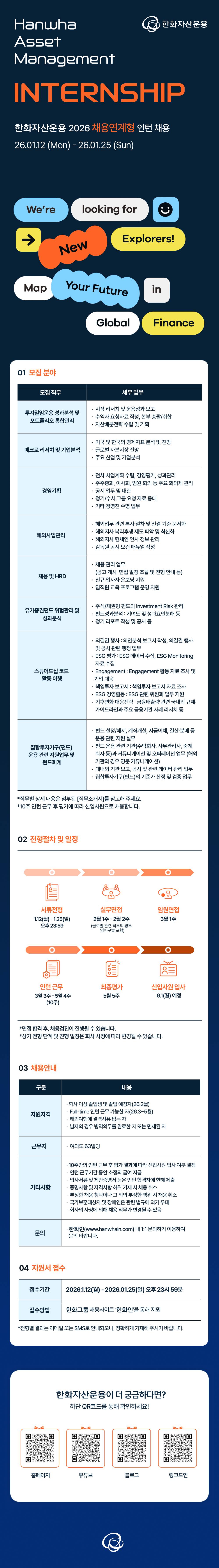 [한화자산운용] 2026년 채용연계형 인턴 채용 (~01/25) 1번째 파일 - 자세한 내용은 본문 참조